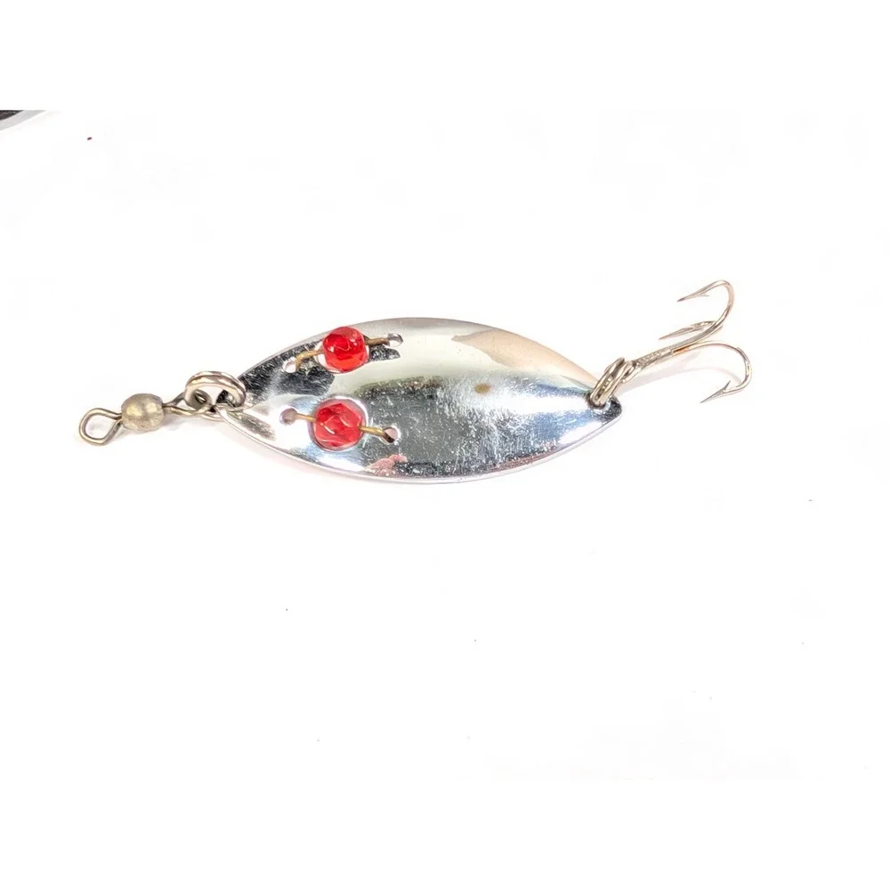 Vintage Red Eye Wiggler Sliver Spinning Lure, Hofschneider Co.